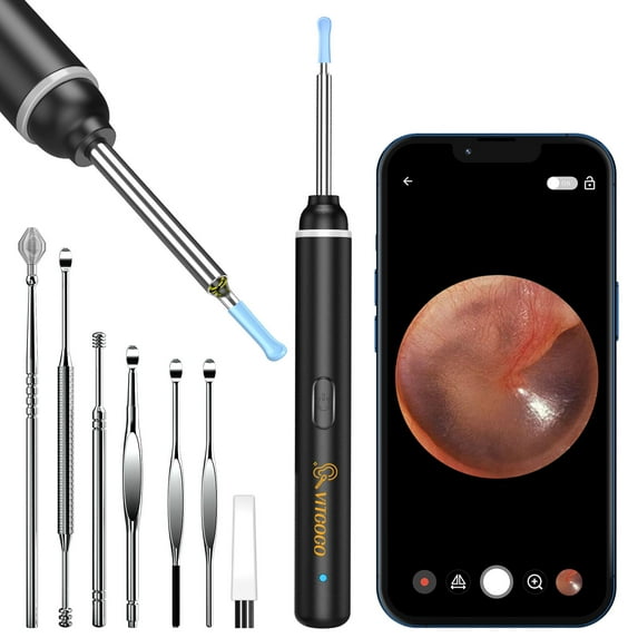 Ear Wax Removal Tool, 1920P HD Ear Cleaner with 6 LED Lights, 3mm Mini Visual Ear Camera, Ear Cleaning Kit for iPhone, iPad, Android