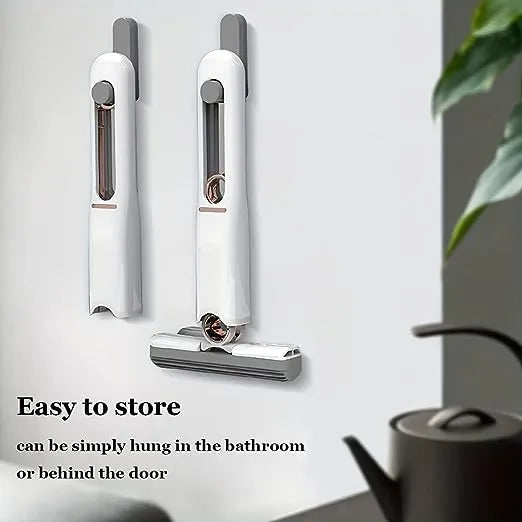 Portable Mini Mop,Self-Squeeze Mini Mop for Small Spaces,Wet and Dry Desktop Cleaning Mini Mop,Hand Free Squeeze Mop for Bathroom,Kitchen